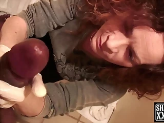Naughty Daughter Gives A CREAMY Hand Job Caught While Watching Porn